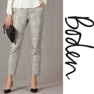 NWOT BODEN WOMEN'S METALLIC SILVER BISTRO CROP TROUSERS PANTS WM329